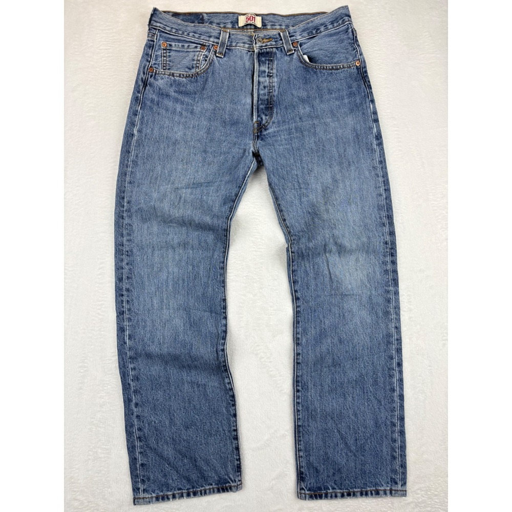 Levis 501 Festival Y2K Mens Light Indigo Fade & Medium Wash 33x30 CB5-20